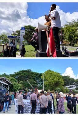 IPMS Gelar Aksi di Polres Halsel, Sampaikan Empat Tuntutan Terkait Penanganan Kasus Warga Desa Silang